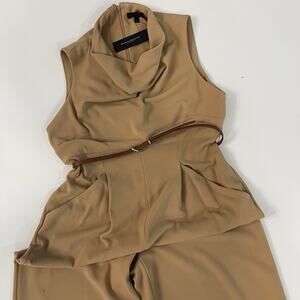 Donna Karan Women's Draped-Neck Belted Sleeveless Jumpsuit Sz14 $149